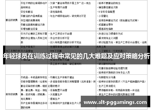 年轻球员在训练过程中常见的几大难题及应对策略分析
